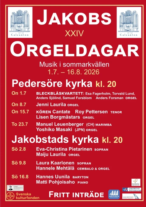 2026 Jakobs Orgeldagar A3 affisch