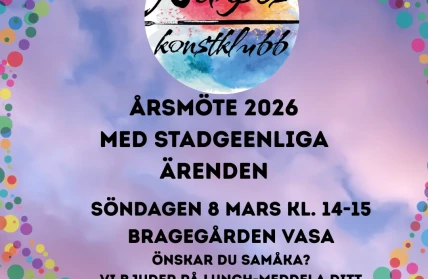 Arsmote 2026 med stadgeenliga arenden