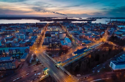 City aerial evening preview