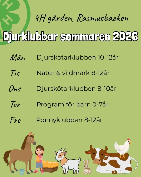 Djurklubbar sommaren 2026