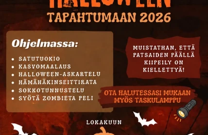 Edvininpolun Halloween tapahtumajuliste Kayta tata