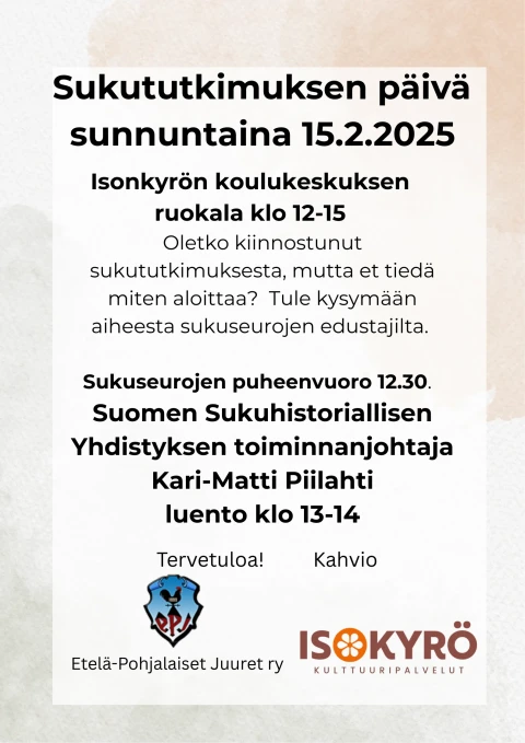 Ehdotus sukututk paivan juliste