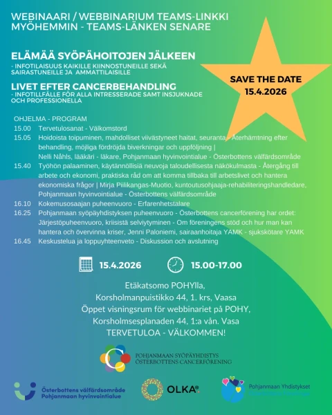 Elamaa syopahoitojen jalkeen Save the date