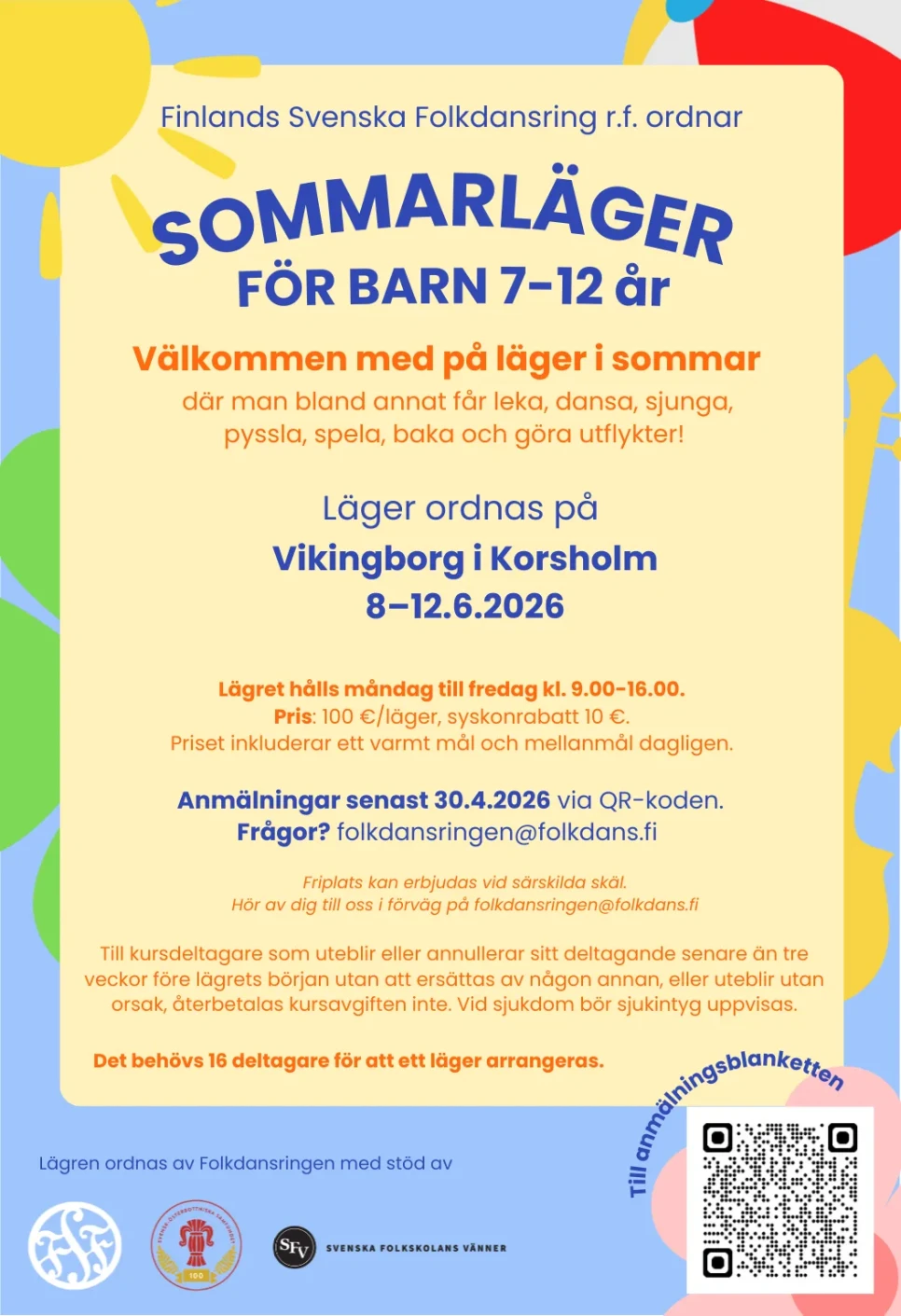 FSF sommarlager i Korsholm 2026