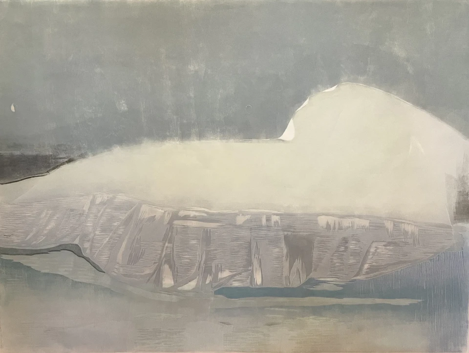 Ihmisen aika puupiirros 90x120 cm 2024  Taru Salonen