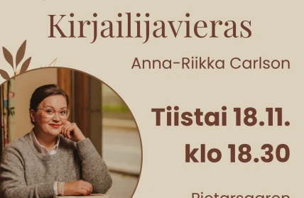 Kirjailijavieras Anna Riikka Carlson Instagram postaus 1