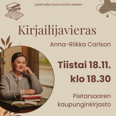 Kirjailijavieras Anna Riikka Carlson Instagram postaus 1