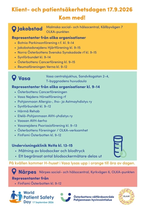 Klient och patientsakerhetsdagen 17 9 2026