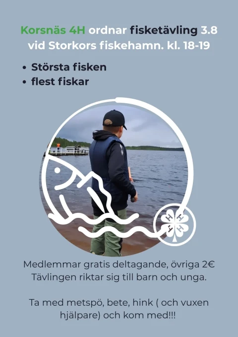 Korsnas 4H ordnar fisketavling 3 8 vid Storkors fiskehamn  kl  18 19