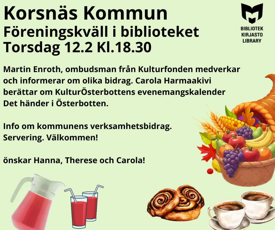 Korsnas kommun foreningskvall 12 2 Kl  18 30 2026