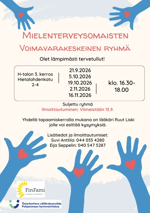 Mielenterveysomaisten voimavarakeskeinen ryhma 2026