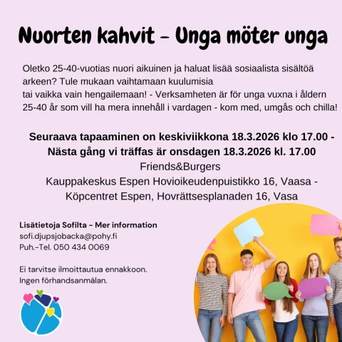 Nuoretn kahvit Unga moter unga 18 3 2026