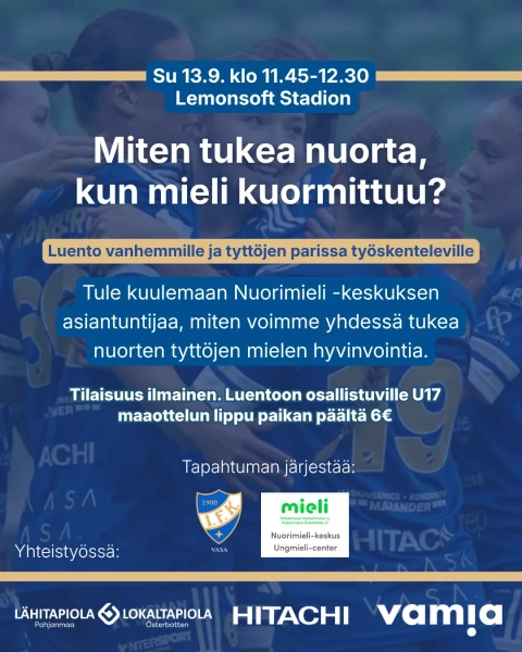 Nuorten tyttojen hyvinvointiluento mainos