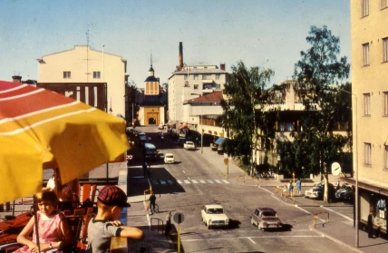 Storgatan fran Bankgardens takterrass 1960 talet
