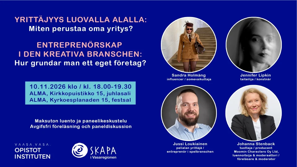 Yrittajyys luovalla alalla luento 10112026